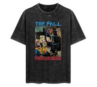 The Fall Mark E Smith Perverted by Language Vinyl CD Band Television B Vintage Streetwear T-Shirt Washed Unisex Tops Size L