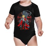 the Fan Tee Body de Bebe Dibujos Animados Metal Energía, Alquimia, Acero, Hermandad, Círculos Mágicos, Renacimiento, Fusión 004 9 Meses