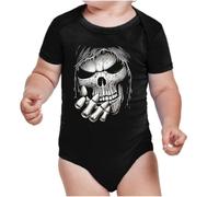 the Fan Tee Body de Bebe Skull Skull Calavera: Fuerza, Misterio y Rebeldía Estilo Oscuro y Poderoso, Arte, Moda.. 054 9 Meses