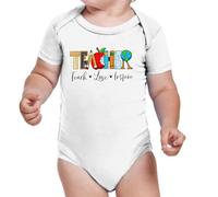 the Fan Tee Body de Bebe Trabajos Profesor Corazón de Maestra, Alma de Maestro Educación y Profesión enseñanza, Aprendizaje 005 3 Meses