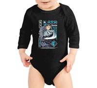 the Fan Tee Body Manga Larga de Bebe Dibujos Animados Samurai Anime Espadachín, Manga, Otaku, Los 90, Diseño Japonés Retro, Katana, 004 12 Meses