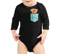 the Fan Tee Body Manga Larga de Bebe Divertidas Bolsillo Gracioso y Divertido, Humor, Terror, Risas, Video Juegos, Anime, Caricaturas Pizza, Comida, Amor 035 18 Meses