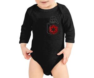 the Fan Tee Body Manga Larga de Bebe Divertidas Bolsillo Gracioso y Divertido, Humor, Terror, Risas, Video Juegos, Anime, Caricaturas Vader 008 18 Meses