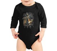 the Fan Tee Body Manga Larga de Bebe Skull Skull Calavera: Fuerza, Misterio y Rebeldía Estilo Oscuro y Poderoso, Arte, Moda.. 071 9 Meses