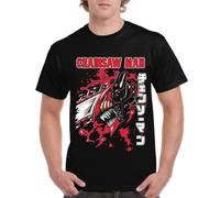 the Fan Tee Camiseta de Adulto de Hombre Dibujos Animados Chainsaw Man Anime Gore Denji, Sangre, Dientes de Acero, Pochita, Makima, AKI Hayakawa 003 L