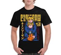 the Fan Tee Camiseta de Adulto de Hombre Dibujos Animados Chainsaw Man Anime Gore Denji, Sangre, Dientes de Acero, Pochita, Makima, AKI Hayakawa 007 L
