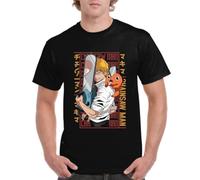 the Fan Tee Camiseta de Adulto de Hombre Dibujos Animados Chainsaw Man Anime Gore Denji, Sangre, Dientes de Acero, Pochita, Makima, AKI Hayakawa 013 L