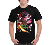 the Fan Tee Camiseta de Adulto de Hombre Dibujos Animados Demon Cazadores de Demonios, técnicas de respiración, Silencio del Agua, Danza del Dios del Fuego 011 S