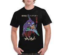 the Fan Tee Camiseta de Adulto de Hombre Dibujos Animados Evangelion Ángeles del Acero, Proyecto Génesis, Robot Mecha, Futuro, Tokio 002 3XL