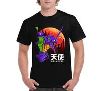 the Fan Tee Camiseta de Adulto de Hombre Dibujos Animados Evangelion Ángeles del Acero, Proyecto Génesis, Robot Mecha, Futuro, Tokio 010 L