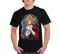 the Fan Tee Camiseta de Adulto de Hombre Dibujos Animados Metal Energía, Alquimia, Acero, Hermandad, Círculos Mágicos, Renacimiento, Fusión 005 XL