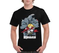 the Fan Tee Camiseta de Adulto de Hombre Dibujos Animados Metal Energía, Alquimia, Acero, Hermandad, Círculos Mágicos, Renacimiento, Fusión 006 3XL