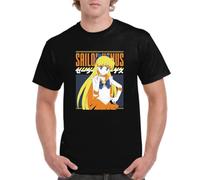 the Fan Tee Camiseta de Adulto de Hombre Dibujos Animados Sailor Moon El Poder de La Luna, Jupter, Marte, Venus,Retro 005 XXL