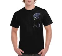 the Fan Tee Camiseta de Adulto de Hombre Divertidas Bolsillo Gracioso y Divertido, Humor, Terror, Risas, Video Juegos, Anime, Caricaturas Alien Xenomorfo 017 4XL