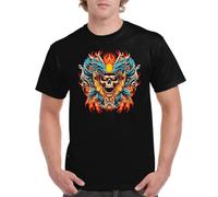 the Fan Tee Camiseta de Adulto de Hombre Skull Skull Calavera: Fuerza, Misterio y Rebeldía Estilo Oscuro y Poderoso, Arte, Moda.. 068 5XL