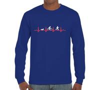 the Fan Tee Camiseta de Adulto de Manga Larga de Hombre Deportes Triathlon 3 Disciplinas En 1. Ciclista, Ciclismo, Carrera, Corredor, Natacion, Nadador 004 M