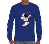 the Fan Tee Camiseta de Adulto de Manga Larga de Hombre Deportes Volleyball Divertido Juego, Red, Deporte, volibolista, Balón, Remate, voleibolista 030 S