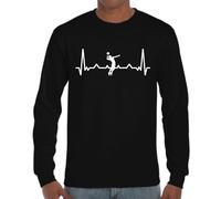 the Fan Tee Camiseta de Adulto de Manga Larga de Hombre Deportes Volleyball Divertido Juego, Red, Deporte, volibolista, Balón, Remate, voleibolista 027 XL