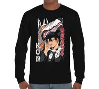 the Fan Tee Camiseta de Adulto de Manga Larga de Hombre Dibujos Animados Chainsaw Man Anime Gore Denji, Sangre, Dientes de Acero, Pochita, Makima, AKI Hayakawa 002 L