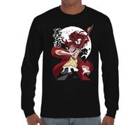 the Fan Tee Camiseta de Adulto de Manga Larga de Hombre Dibujos Animados Demon Cazadores de Demonios, técnicas de respiración, Silencio del Agua, Danza del Dios del Fuego 010 L