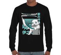 the Fan Tee Camiseta de Adulto de Manga Larga de Hombre Dibujos Animados Demon Cazadores de Demonios, técnicas de respiración, Silencio del Agua, Danza del Dios del Fuego 032 3XL