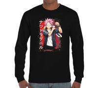 the Fan Tee Camiseta de Adulto de Manga Larga de Hombre Dibujos Animados Fairy Mago Cazador De Dragones, Aventurero, Anime, Accion, Manga 001 3XL