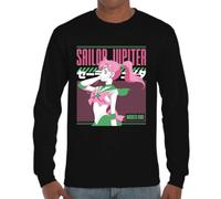 the Fan Tee Camiseta de Adulto de Manga Larga de Hombre Dibujos Animados Sailor Moon El Poder de La Luna, Jupter, Marte, Venus,Retro 001 M