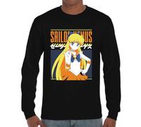 the Fan Tee Camiseta de Adulto de Manga Larga de Hombre Dibujos Animados Sailor Moon El Poder de La Luna, Jupter, Marte, Venus,Retro 005 L