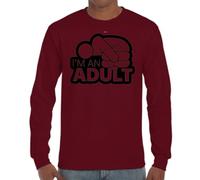 the Fan Tee Camiseta de Adulto de Manga Larga de Hombre Divertidas Divertidas diversión,Humor y Estilo Soy Un Adulto 436 3XL