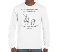 the Fan Tee Camiseta de Adulto de Manga Larga de Hombre Divertidas Frases Regalo Divertido Palabras, Actitud, Verdades, Textos, Mensajes Que marcan, Sin filtros Don Quijote y Sancho Panza 011 M