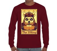 the Fan Tee Camiseta de Adulto de Manga Larga de Hombre Divertidas Tarot Sombras en Píxeles Cartas Frikis de Arcana Tarot El Vikingo 011 M