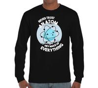 the Fan Tee Camiseta de Adulto de Manga Larga de Hombre Educacion Fisica Ciencias, Átomo, Movimiento, Fuerza, Tiempo, Espacio, Energía y Masa. 002 M