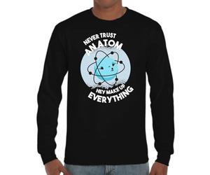 the Fan Tee Camiseta de Adulto de Manga Larga de Hombre Educacion Fisica Ciencias, Átomo, Movimiento, Fuerza, Tiempo, Espacio, Energía y Masa. 002 M