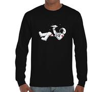 the Fan Tee Camiseta de Adulto de Manga Larga de Hombre Espacio Espacio Explora el Universo con los astronautas, Planetas, Universo y estarellas 030 L