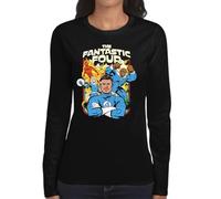 the Fan Tee Camiseta de Adulto de Manga Larga de Mujer Comic Fantastico los 4 héroes de la Ciencia y la Aventura 003 XXL