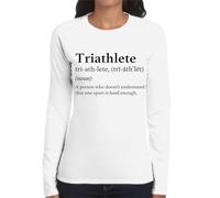 the Fan Tee Camiseta de Adulto de Manga Larga de Mujer Deportes Triathlon 3 Disciplinas En 1. Ciclista, Ciclismo, Carrera, Corredor, Natacion, Nadador 009 M