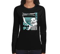 the Fan Tee Camiseta de Adulto de Manga Larga de Mujer Dibujos Animados Demon Cazadores de Demonios, técnicas de respiración, Silencio del Agua, Danza del Dios del Fuego 032 S