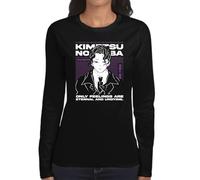 the Fan Tee Camiseta de Adulto de Manga Larga de Mujer Dibujos Animados Demon Cazadores de Demonios, técnicas de respiración, Silencio del Agua, Danza del Dios del Fuego 035 L