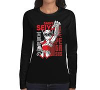 the Fan Tee Camiseta de Adulto de Manga Larga de Mujer Dibujos Animados Zodiaco Caballeros de Atenea 145 S