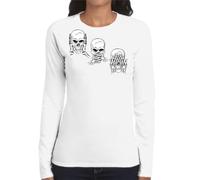 the Fan Tee Camiseta de Adulto de Manga Larga de Mujer Divertidas Divertidas diversión,Humor y Estilo Calaveras Monos 474 M