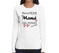 the Fan Tee Camiseta de Adulto de Manga Larga de Mujer Fechas Especiales Dia de la Madre Feliz Día Persona Especial Super mamá, 131 XXL