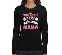the Fan Tee Camiseta de Adulto de Manga Larga de Mujer Fechas Especiales Dia de la Madre Feliz Día Persona Especial Super mamá, 132 XXL