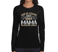 the Fan Tee Camiseta de Adulto de Manga Larga de Mujer Fechas Especiales Dia de la Madre Feliz Día Persona Especial Super mamá, 130 XXL