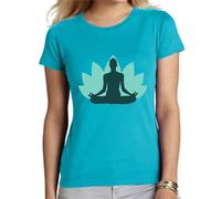 the Fan Tee Camiseta de Adulto de Mujer Deportes Yoga Namaste, Meditación, Relajación, Energía, Bienestar, Cuerpo, Mente y Espíritu 011 XS