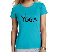 the Fan Tee Camiseta de Adulto de Mujer Deportes Yoga Namaste, Meditación, Relajación, Energía, Bienestar, Cuerpo, Mente y Espíritu 001 S