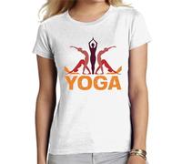 the Fan Tee Camiseta de Adulto de Mujer Deportes Yoga Namaste, Meditación, Relajación, Energía, Bienestar, Cuerpo, Mente y Espíritu 003 M