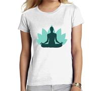 the Fan Tee Camiseta de Adulto de Mujer Deportes Yoga Namaste, Meditación, Relajación, Energía, Bienestar, Cuerpo, Mente y Espíritu 011 M