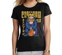 the Fan Tee Camiseta de Adulto de Mujer Dibujos Animados Chainsaw Man Anime Gore Denji, Sangre, Dientes de Acero, Pochita, Makima, AKI Hayakawa 007 M