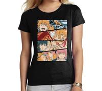 the Fan Tee Camiseta de Adulto de Mujer Dibujos Animados Chainsaw Man Anime Gore Denji, Sangre, Dientes de Acero, Pochita, Makima, AKI Hayakawa 006 L