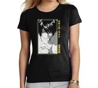 the Fan Tee Camiseta de Adulto de Mujer Dibujos Animados Death Note Juego psicológico,Poder del Cuaderno, la Justicia y la Mente Estratégica 001 XL